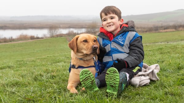 Autism assistance dog Raife is little boy Noah's lifeline