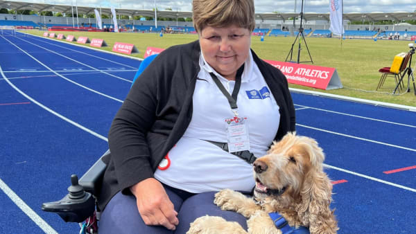 Jean realises her Commonwealth Games' dream – with a helping paw from her support dog